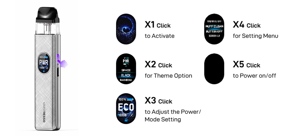vaporesso-xros-5-how-to-use-the-button