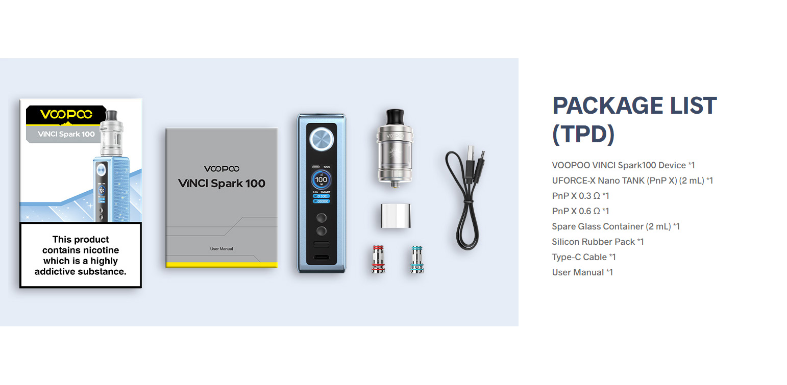 voopoo-vinci-spark-100-wolverhampton-whats-in-the-box
